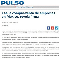 Cae la compra-venta de empresas en Mxico, revela firma